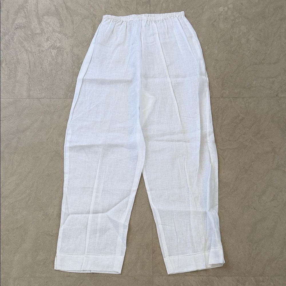 Eileen Fisher White Linen Pants